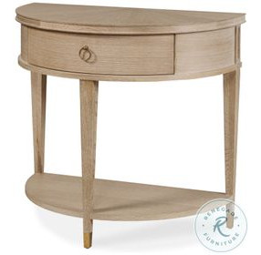 Maison '47 Blonde Cerused 1 Drawer Demilune Nightstand