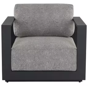 Tavira Lanikai Salt and Pepper Performance Fabric Upholstered Outdoor Arm Chair
