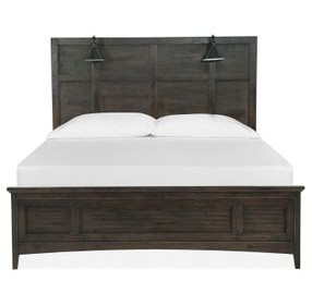 Westley Falls Graphite King Panel Bed with LED