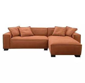 Carter Aumerry New Buck Rust 2 Piece Modular RAF Chaise Sectional with Pillows