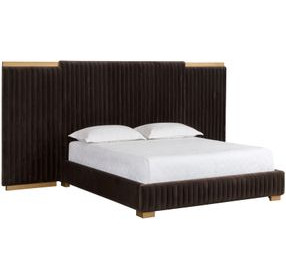 Tarrant Diamond Mink King Upholstered Platform Bed