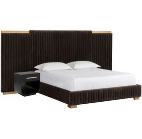 Tarrant Diamond Mink Upholstered Platform Bedroom Set