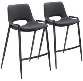 Desi Black Counter Height Stool Set of 2