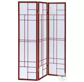 900110 Cherry 3 Panel Folding Screen