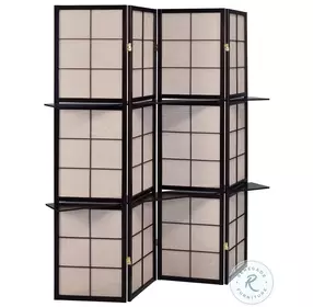 900166 Cappuccino 4 Panel Folding Screen