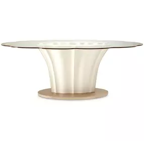 London Place Creamy Pearl 90" Oval Entry Table