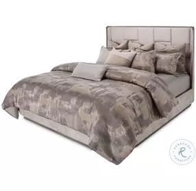 Westwood Chic Slate And Cement King Upholstered Multi Panel Bed