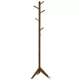 Devlin Walnut 6 Hooks Coat Rack