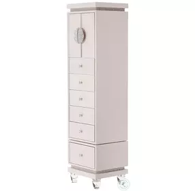 Glimmering Heights Ivory Upholstered Swivel Lingerie Chest