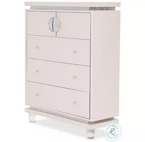 Glimmering Heights Ivory Upholstered 5 Drawer Chest