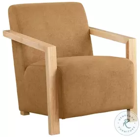 Diego Honey Wood Arms Accent Chair