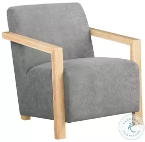 Diego Gray Wood Arms Accent Chair