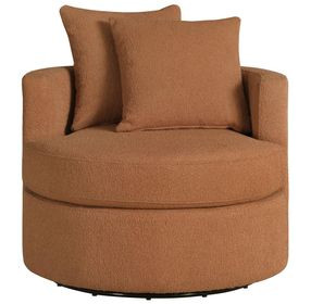 Debbie Burnt Orange Boucle Swivel Chair