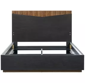 Kayner Charcoal Queen Platform Bed with LED and USB Charging