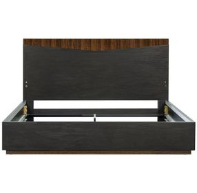 Kayner Charcoal King Platform Bed with LED and USB Charging