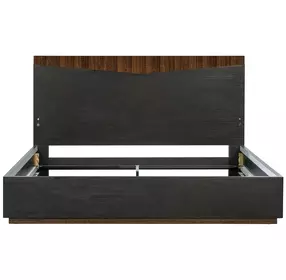 Kayner Charcoal King Platform Bed with LED and USB Charging
