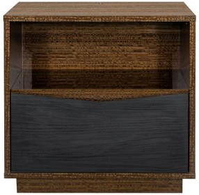 Kayner Charcoal 1 Drawer Nightstand with LED