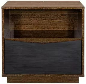 Kayner Charcoal 1 Drawer Nightstand with LED