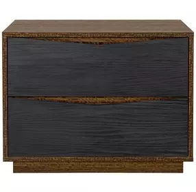 Kayner Charcoal 2 Drawer Nightstand with LED