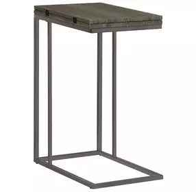 Pedro Weathered Grey And Black Accent Table