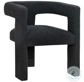 Petra Black Boucle Accent Chair