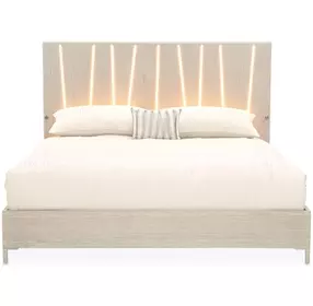 Lotus Bay Sand King Panel Bed with LED and USB Charging