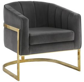 Joey Dark Grey And Gold Accent Chair
