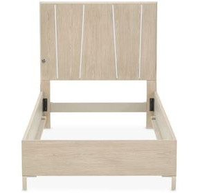 Lotus Bay Sand Twin Panel Bed with LED and USB Charging