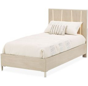 Ivory Cove Sand Twin Panel Bed with LED and USB Charging