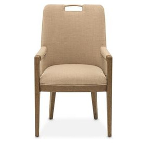 Portrait Toffee Upholstered Dining Arm Chair Set of 2