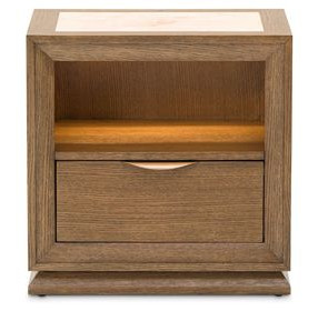 Portrait Sienna Brown 1 Drawer Nightstand with LED