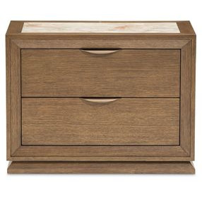 Portrait Sienna Brown 2 Drawer Nightstand with LED