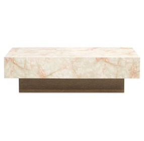 Portrait Sienna Brown and Creamy Peach Rectangular Cocktail Table