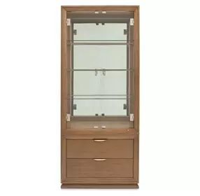 Portrait Sienna Brown 2 Door Display Cabinet with LED