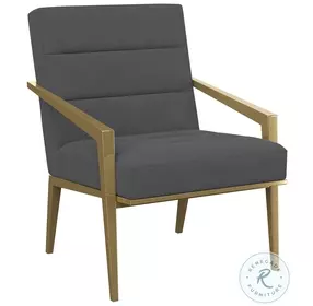 Kirra Dark Gray Velvet Metal Arm Accent Chair