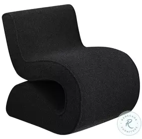Ronea Charcoal Boucle Armless Curved Accent Chair