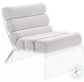 Serreta Ivory Boucle Armless Accent Chair