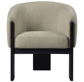 Valdez Beige Boucle Barrel Back Accent Chair