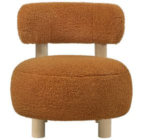 Zonie Orange Boucle Barrel Back Accent Chair