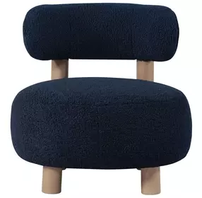Zonie Blue Boucle Barrel Back Accent Chair