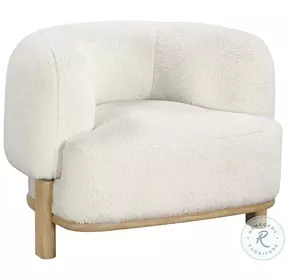 Lawler Ivory Boucle Barrel Back Accent Chair