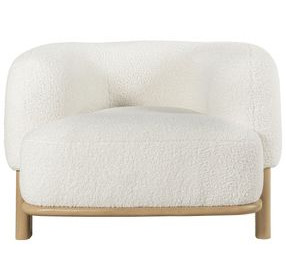 Lawler Ivory Boucle Barrel Back Accent Chair