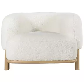 Lawler Ivory Boucle Barrel Back Accent Chair