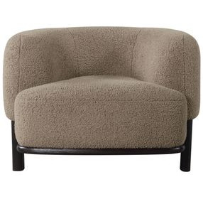 Lawler Brown Boucle Barrel Back Accent Chair