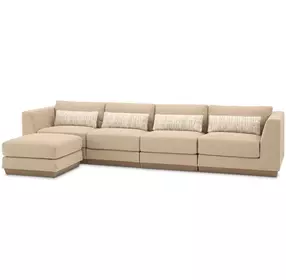 Portrait Toffee 5 Piece Modular Sectional with Pillow