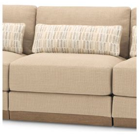 Portrait Toffee Upholstered Armless Chair with Pillow