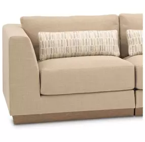 Portrait Toffee Upholstered LAF Chair with Pillow