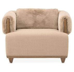 Portrait Toffee Upholstered Accent Chair with Pillow