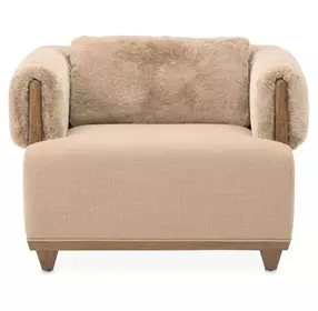 Portrait Toffee Upholstered Accent Chair with Pillow