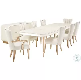 La Rachelle Medium Champagne Extendable Dining Room Set